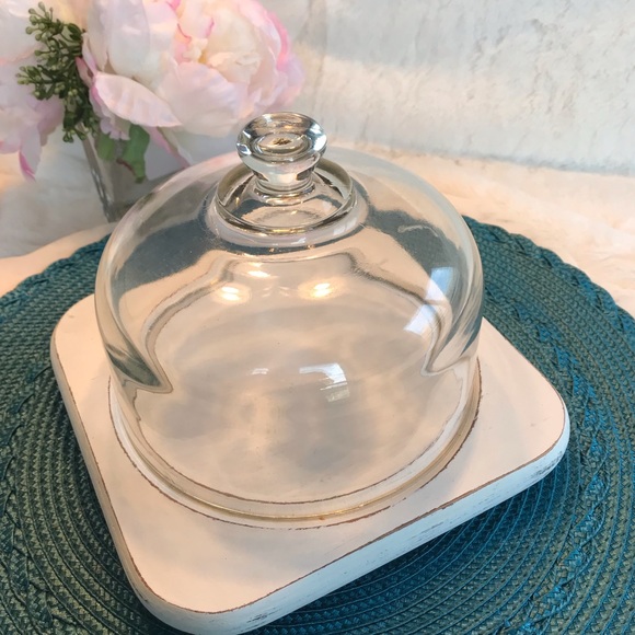 🌸SWEET SHABBY CHIC COVERED CHEESE PLATE🌸 - Picture 2 of 7